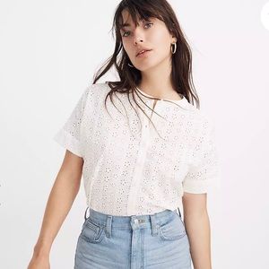 Madewell Eyelet Boxy Button-Down Shirt